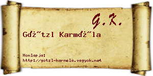 Götzl Karméla névjegykártya